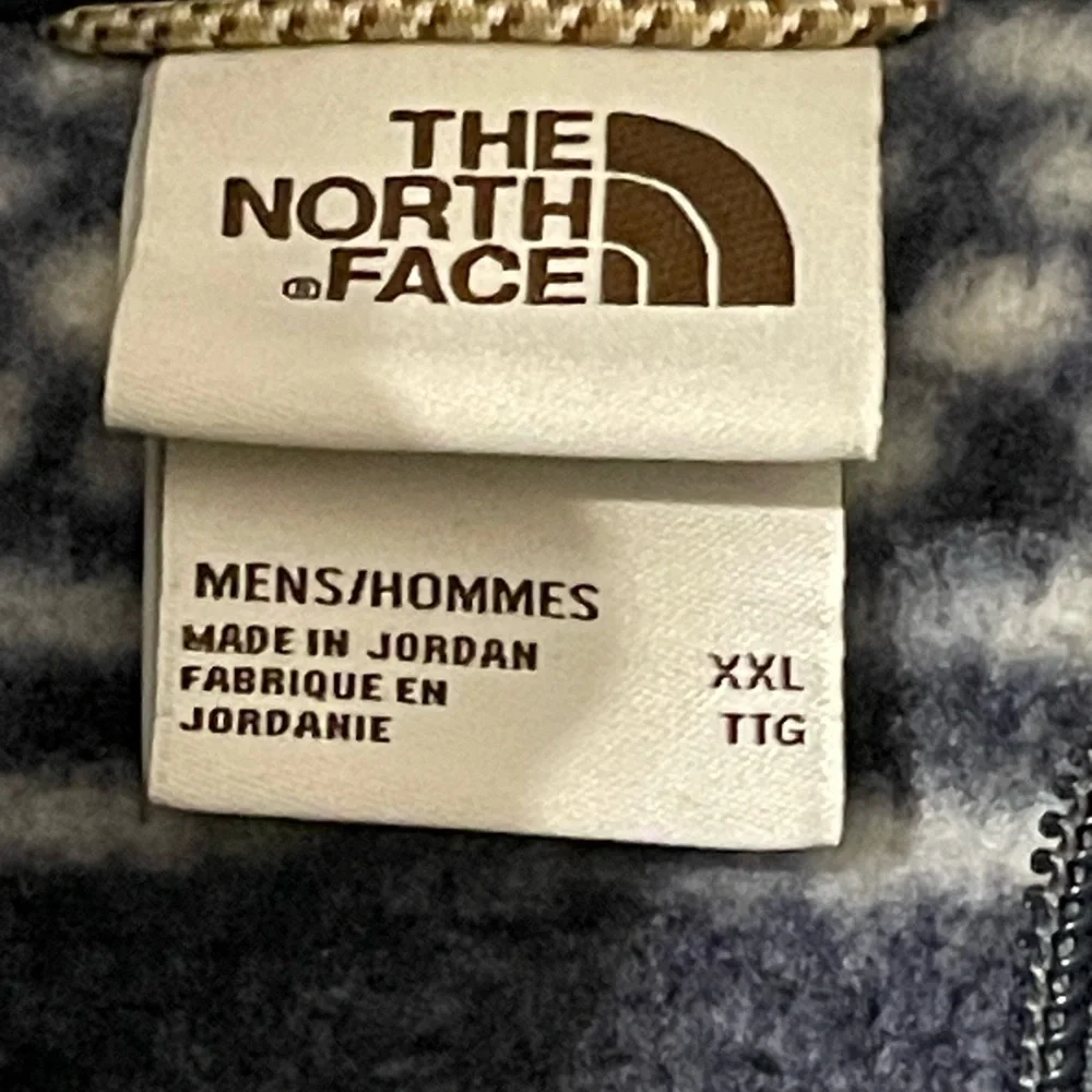 The North Face Men XXL Printed 1/4 Zip Fleece Jacket Pullover Navy/black white‎